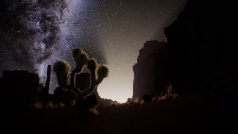 la vía láctea sobre el desierto de utah, ee.uu.
