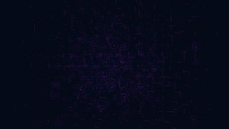 grid-based network with depth and movement in purple and black