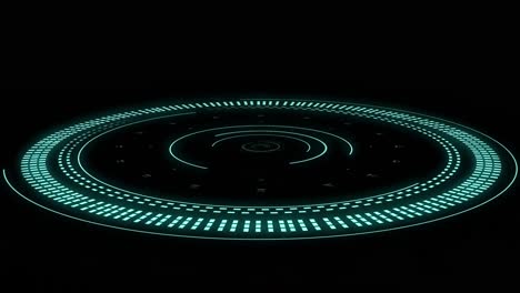 animación de la exploración del alcance sobre un fondo negro