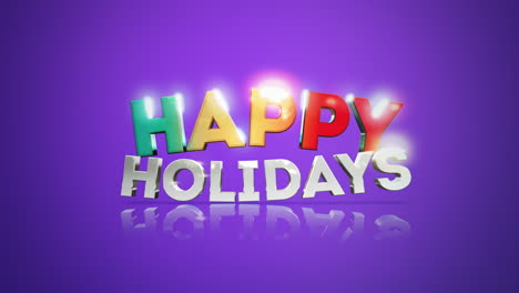 Colorful-3d-Happy-Holidays-text-reflects-off-purple-background