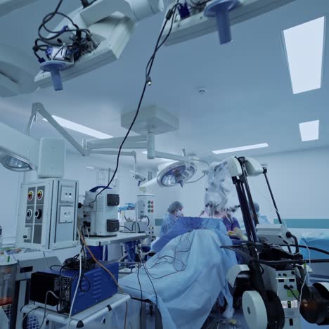 medical team operating in surgery room