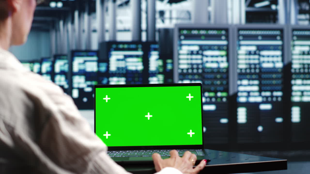 fijación de la electrónica del servidor de computadora portátil de maqueta