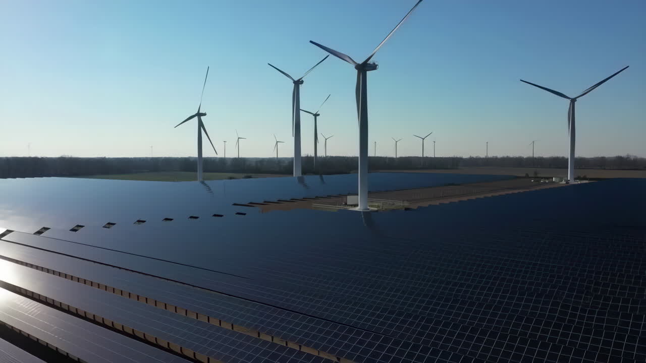 Solar Panels and Wind Turbines in a Renewable Energy Field