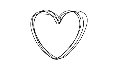 hand drawn scribble heart, logo design element. motion graphic video.