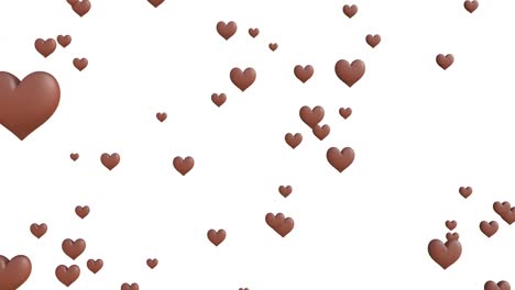 animación abstracta en forma de corazón marrón sobre un fondo blanco.