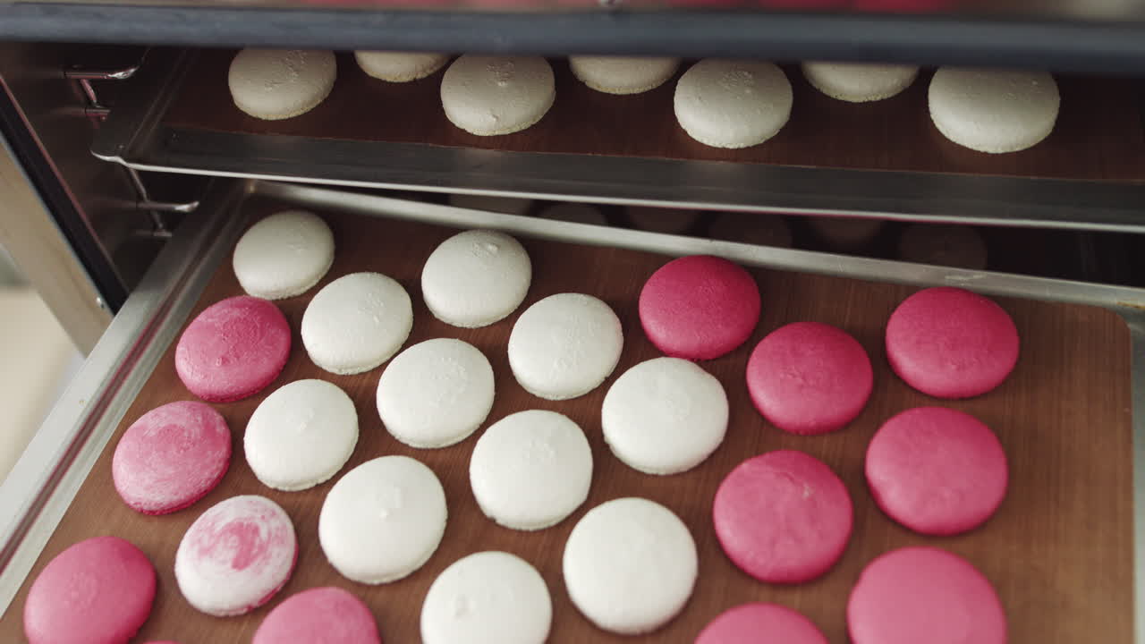 Macarons Baking in Oven