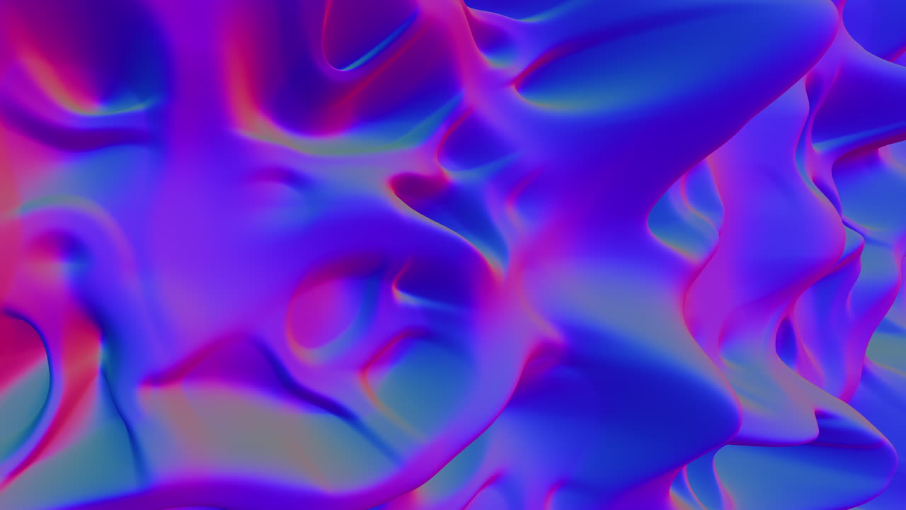 Vivid digital artwork showcases colorful, swirling shapes in a 3D design. Bright, vibrant hues merge and flow together, creating a dynamic and visually engaging composition