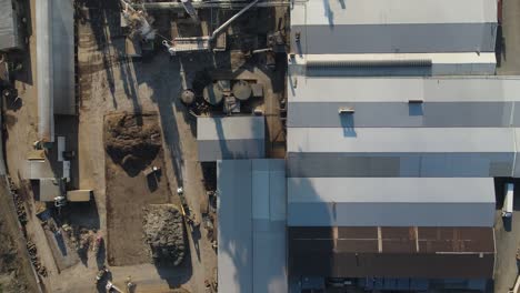 functioning factory aerial view