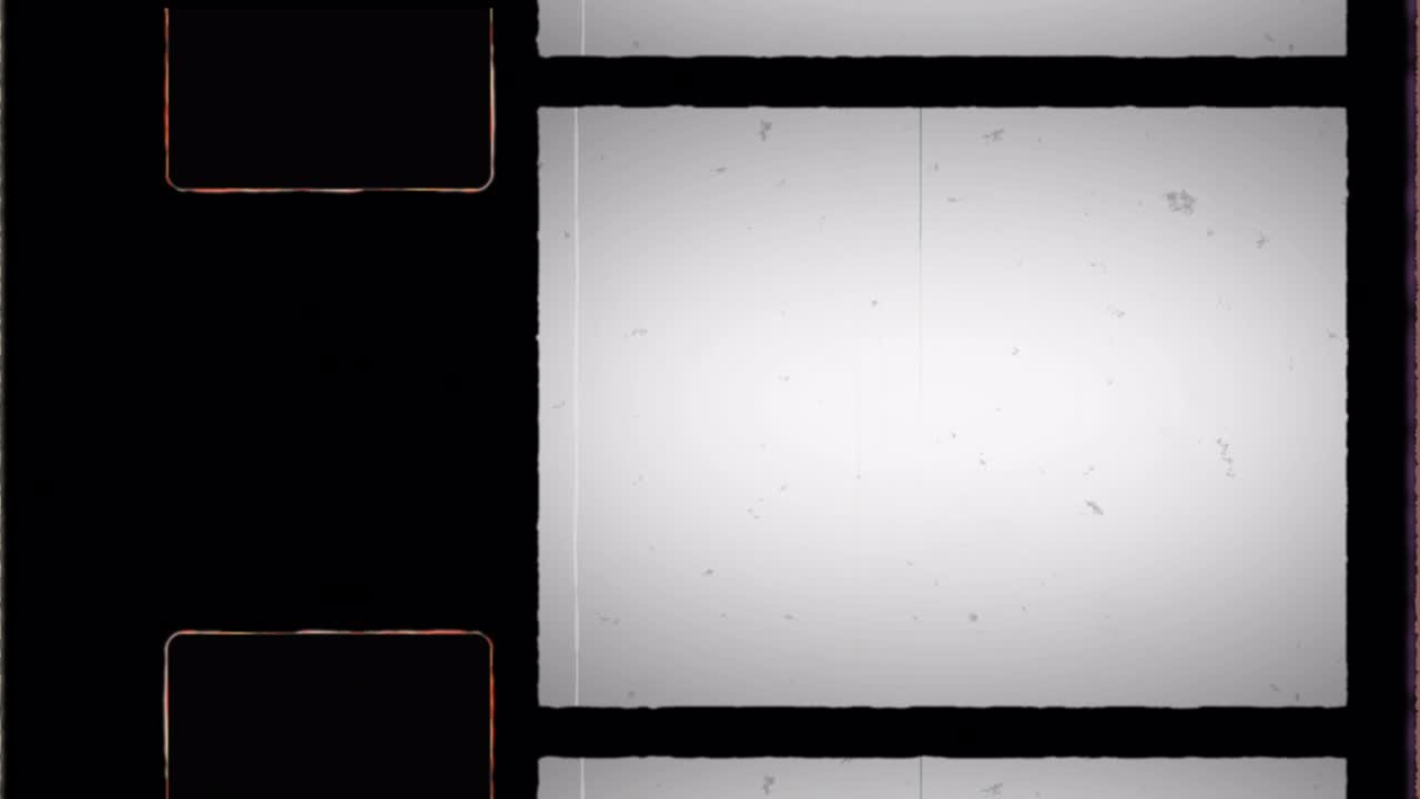 marco de película de 8 mm con agujero de engranaje y ruido, polvo, pelo, arañazos