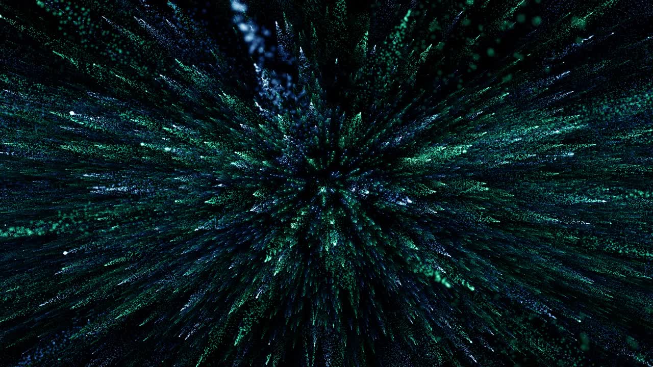 partículas azul verde evento juego tráiler títulos escenario de concierto cinematográfico bucle de fondo