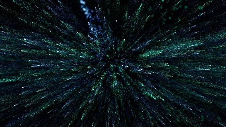 Particles blue green event game trailer titles cinematic concert stage background loop