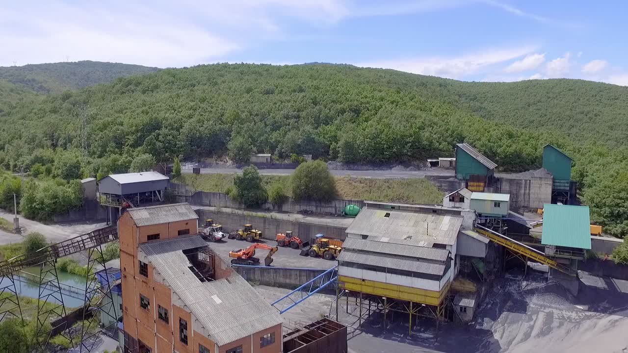 Old coal washer in palencia aerial sight