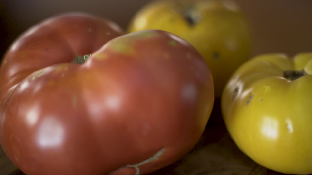 Close-up of Red and Yellow Tomatoes