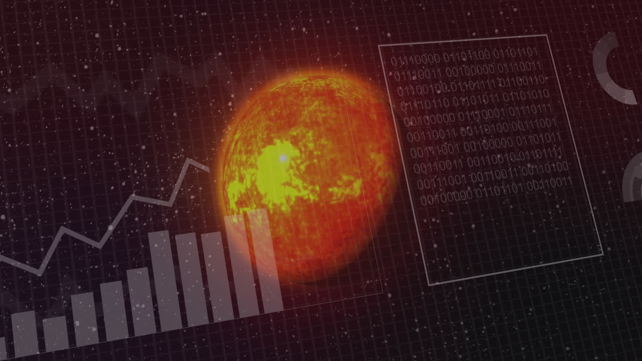 animación de las estadísticas y el procesamiento de datos en todo el mundo