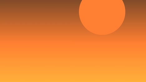 abstract minimalistic orange sunset with night sky background animation