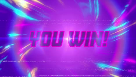 animación pantalla de videojuegos vintage con las palabras que gana escrito