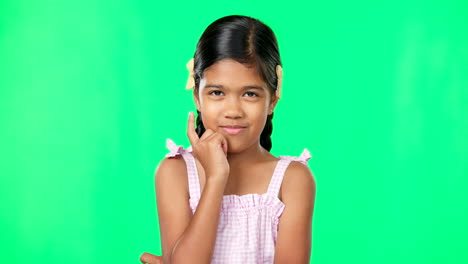 Thinking,-green-screen-and-idea-by-child