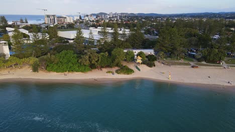 gold coast fishing spots and park at the waterfront of tallebudgera creek in queensland, australia