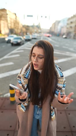 young woman on a city street