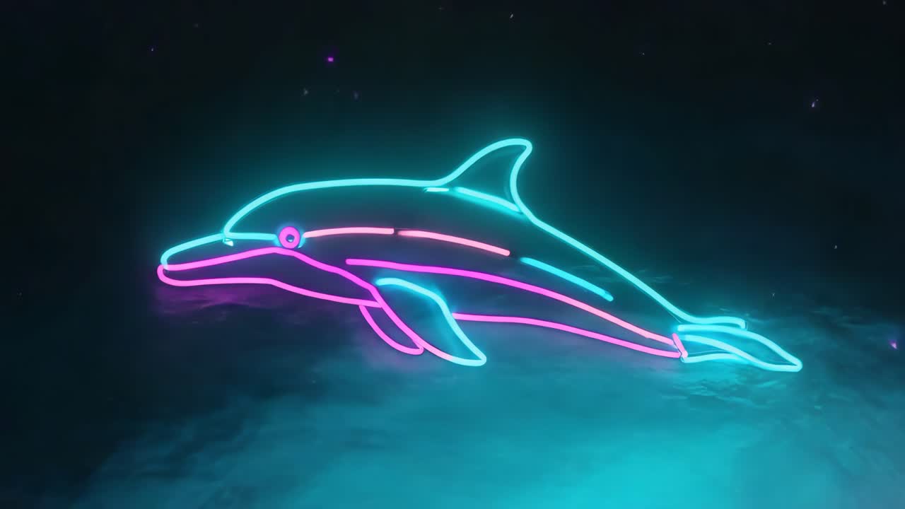 Neon Dolphin Illustration