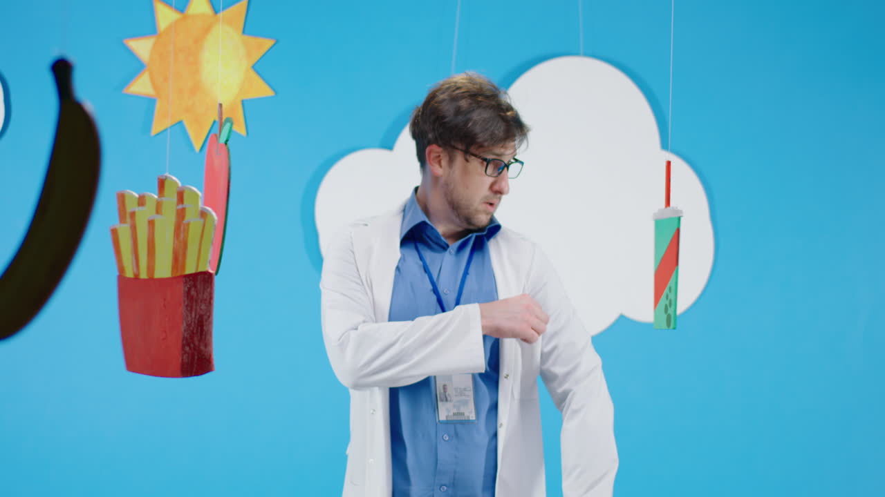 Doctor Comparing Healthy and Unhealthy Food Options