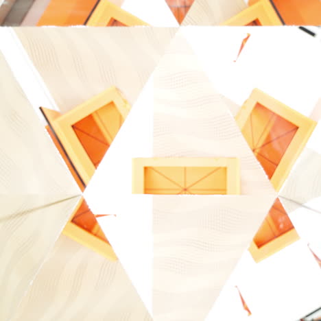 Child in a kaleidoscope tunnel. Glance into infinity. Museum of Science