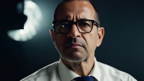 a confident man in a white shirt and tie looking at the camera