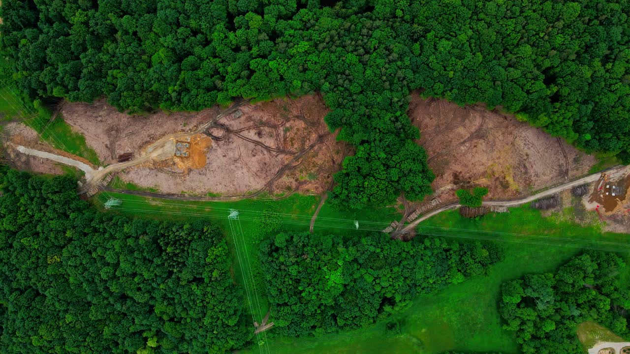 imágenes aéreas de drones 4k de la realidad ambiental: rápida deforestación por manos humanas