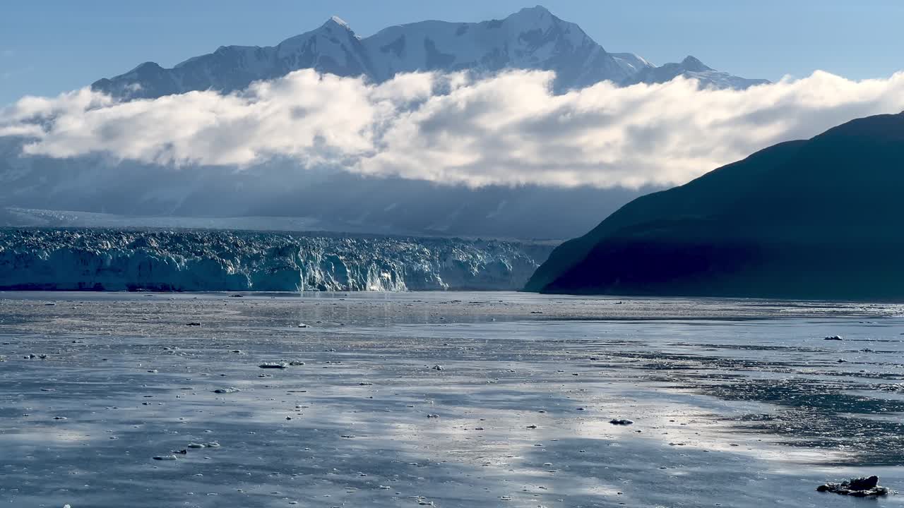 ice in water with hubbard glacier in background