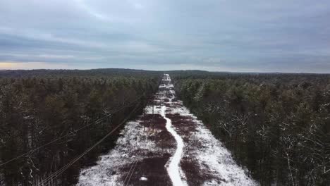 Aerial-footage-over-an-electrical-power-line-corridor-in-eastern-Massachusetts
