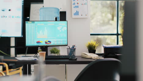 stock portfolio on trading platform displayed on computer in office