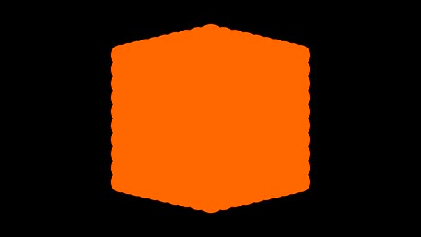 large orange cube rotates on a black background