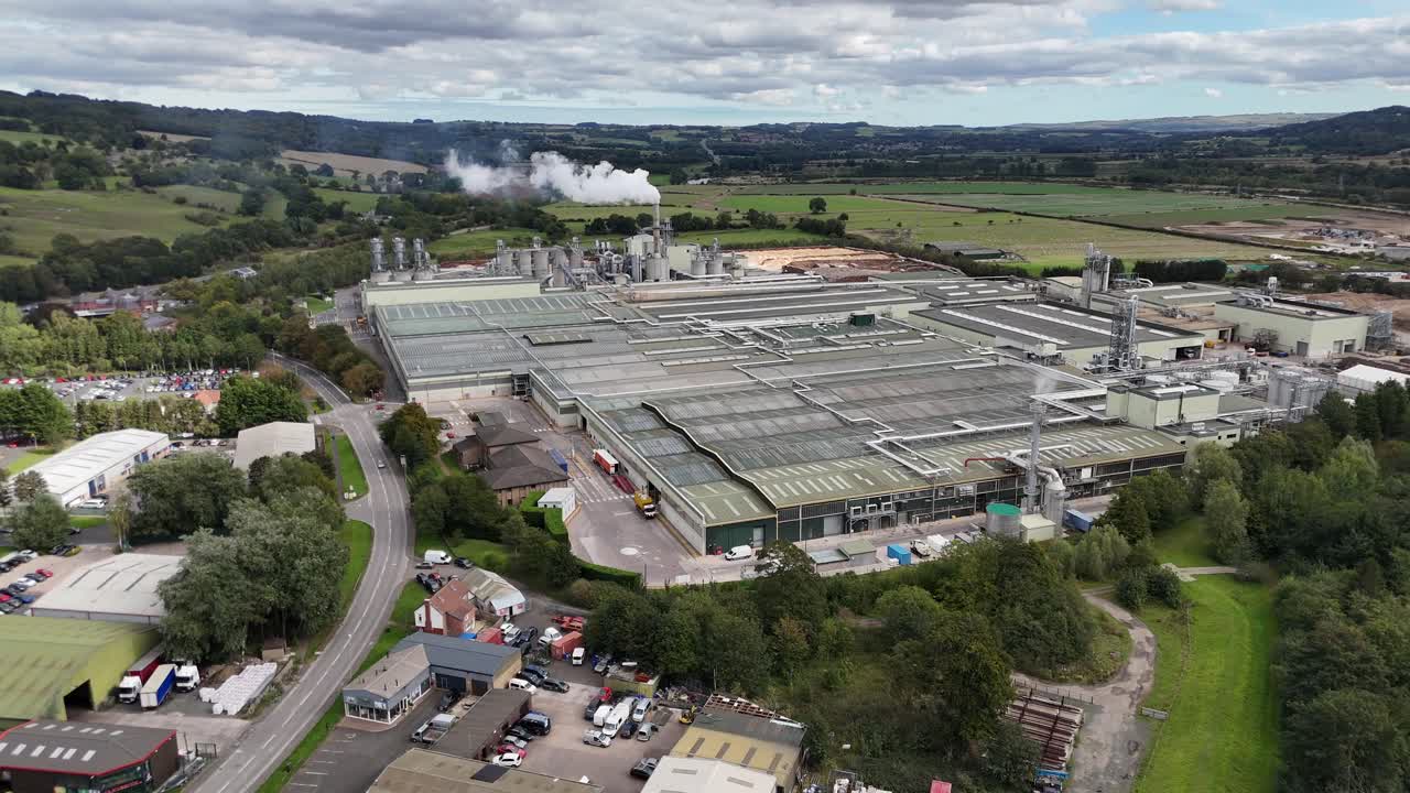 Aerial drone view bridge Hexham north east england northumberland market town city british uk Tynedale