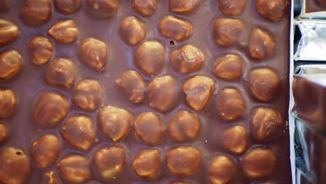 close-up of chocolate with hazelnuts