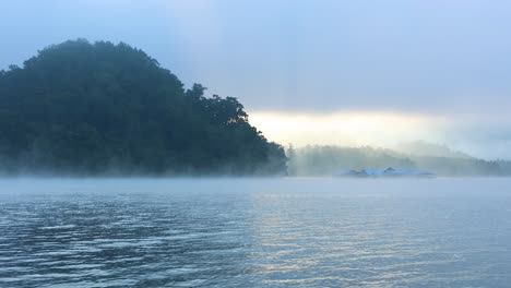 foggy river with mountains in chiang mai