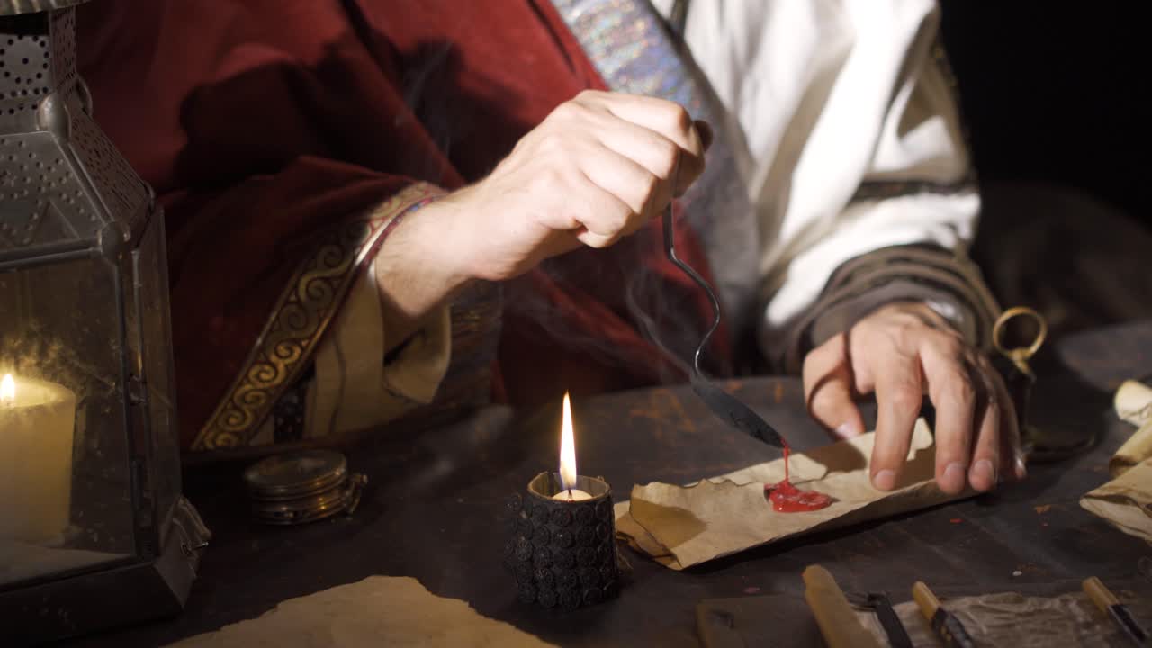 Seal letter in ancient historical roman period.