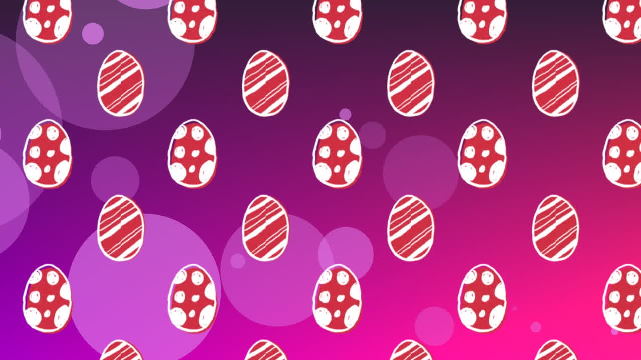 Animation of easter eggs on purple background