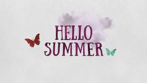 Hello-Summer-with-butterfly-on-paint-texture