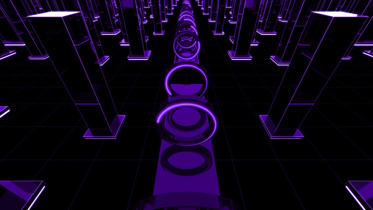 Purple digital artistic geometric background corridor