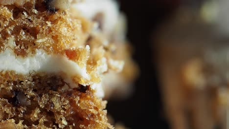 close up of gingerbread cake slices