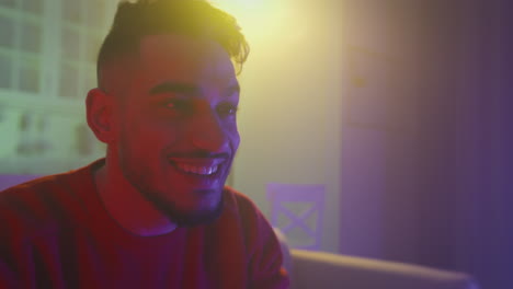 man smiling at home
