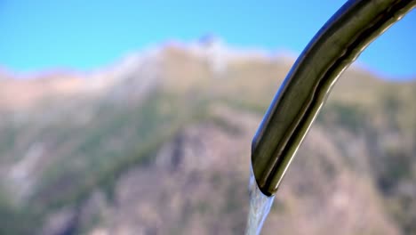 A-fountain-tap-with-flowing-drinking-water