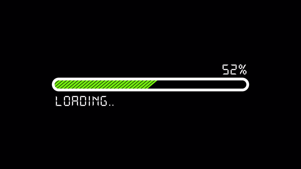 Digital Loading Progress Bar Animation with Percentage
