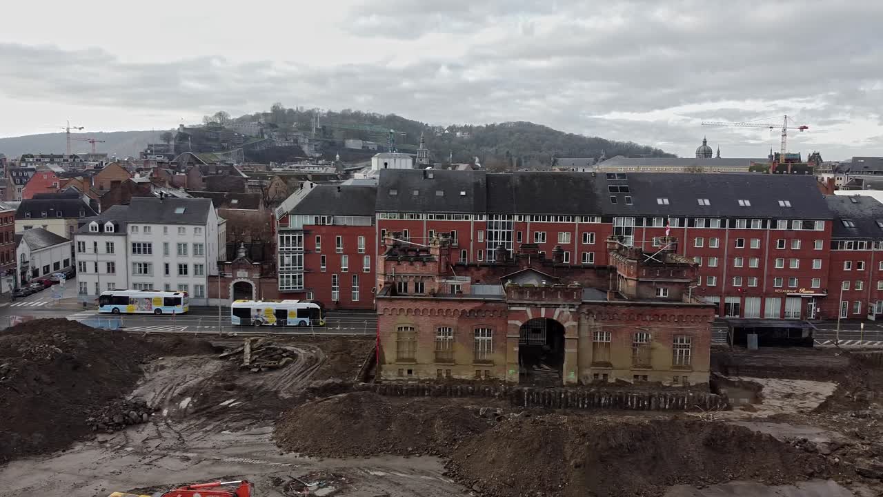 벨기에 namur에서 운전하는 버스