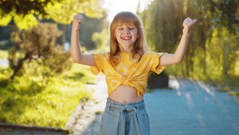child girl celebrating success winning achievement good news lottery jackpot luck victory play game