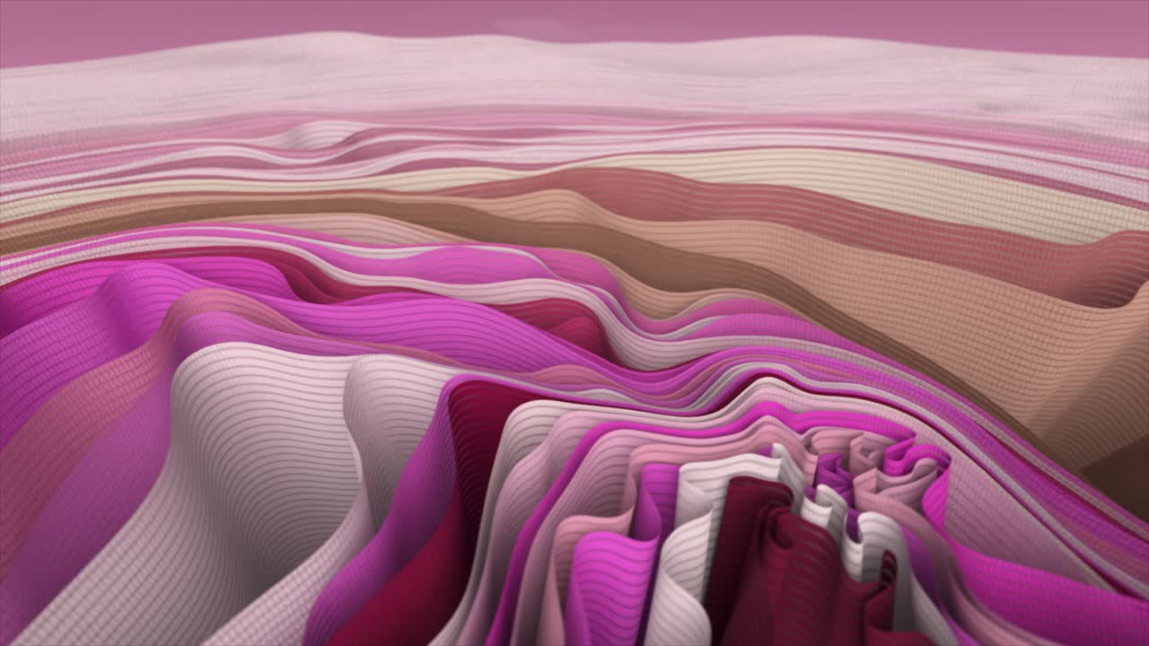 formas de onda abstractas en tonos rosados, púrpuras y rojos