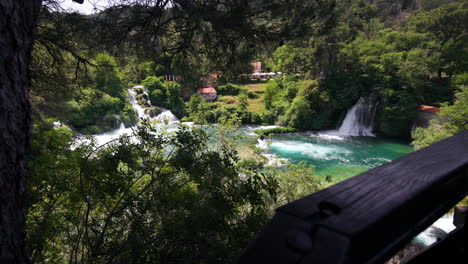 Handheld-slomo-of-colorful-nature-in-Krka-National-Park-in-Croatia