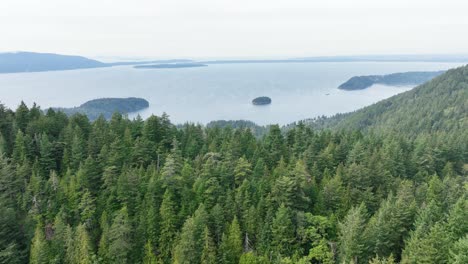 Drone-shot-of-the-San-Juan-Islands-covered