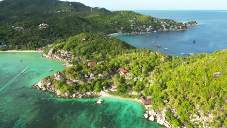 aerial of freedom beach in the island of koh tao, thailand