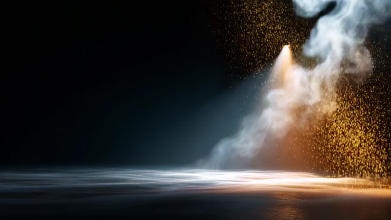 Mysterious Illumination: A Captivating Visual Contrast of Light and Smoke Gradually Transforming the Scene, Revealing the Depth and Texture of the Surrounding Atmosphere